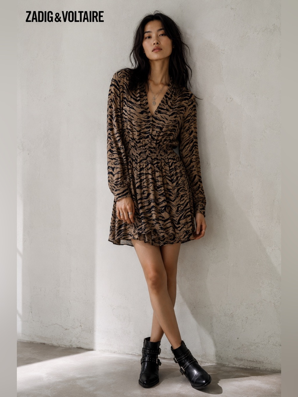 Zadig & Voltaire Rinka Tiger Print Dress Women’s Small 100% Viscose